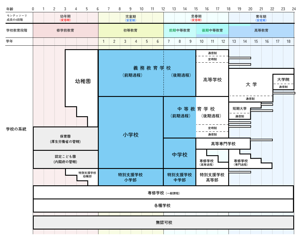 【学校の種類】進学ルートは幼小中高大だけじゃない！実はこんなにある。日本の学校系統を一挙に紹介。
